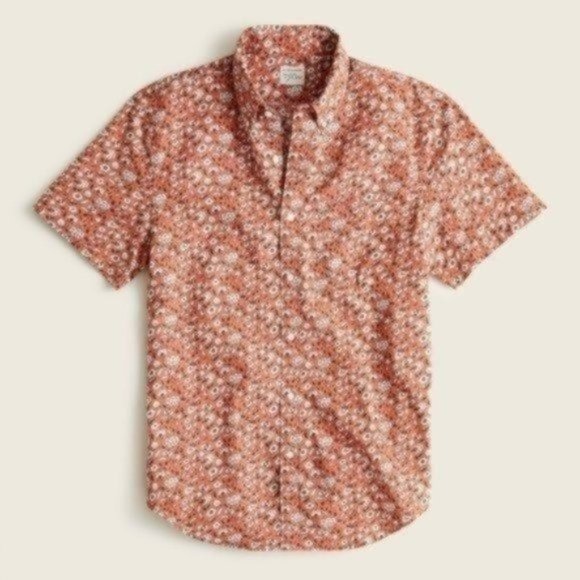 J. Crew Other - SOLD NWT J. Crew Classic Fit Short-sleeve slub cotton shirt In Orange Floral